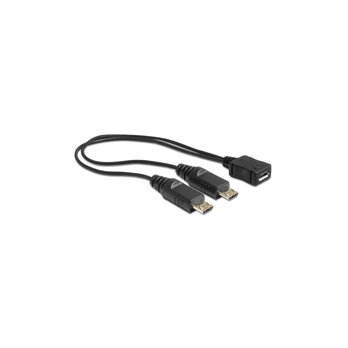 DeLock USB-splitterkabel, 1xMicro B hu til 2xMicro B ha, 20cm, svart