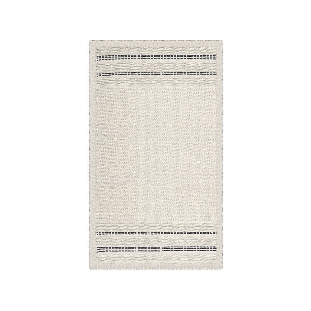 Tapis tissé coton boucle beige 70x40cm