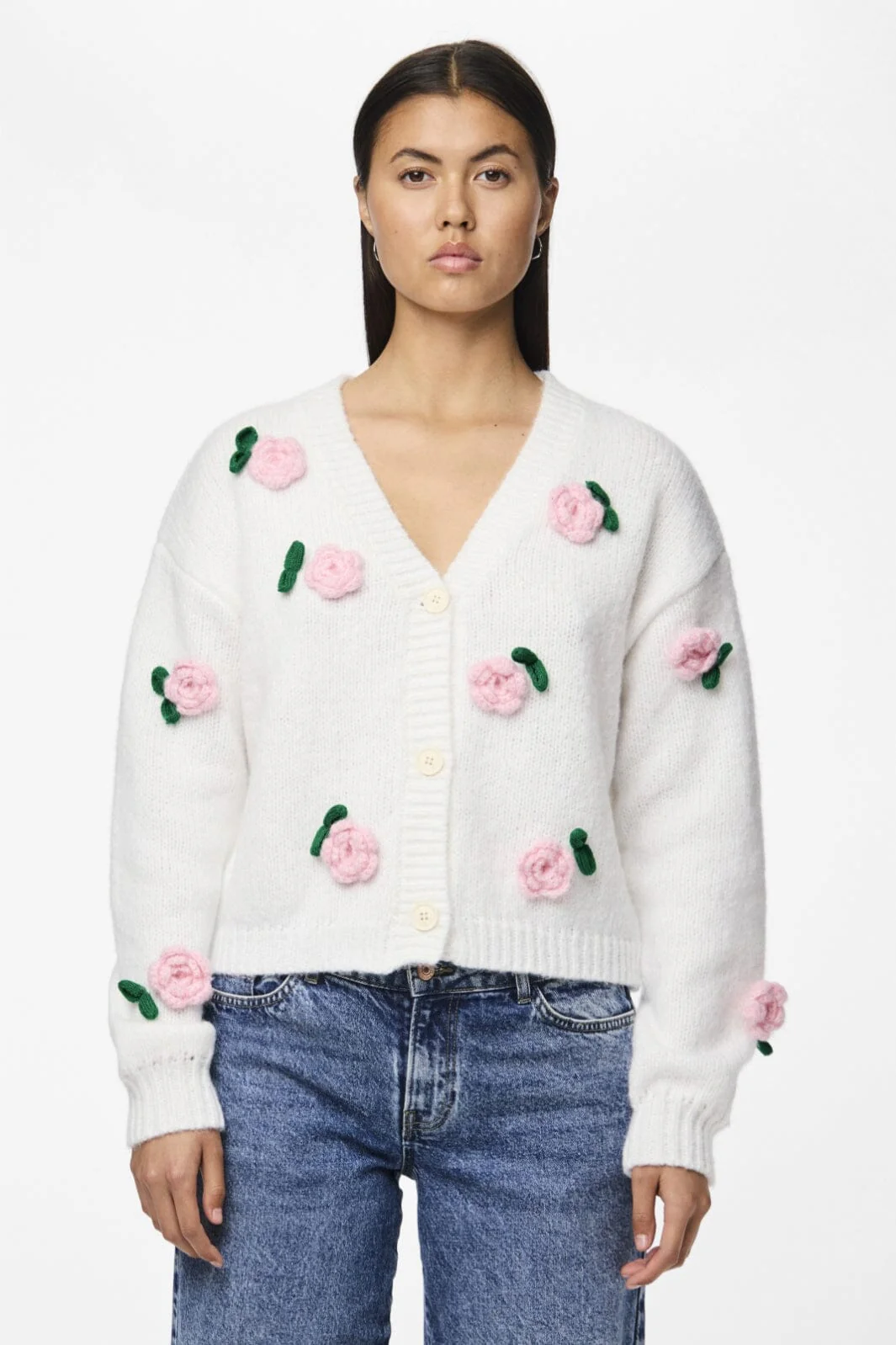Pieces Pclydia Ls V-Neck Knit Cardigan