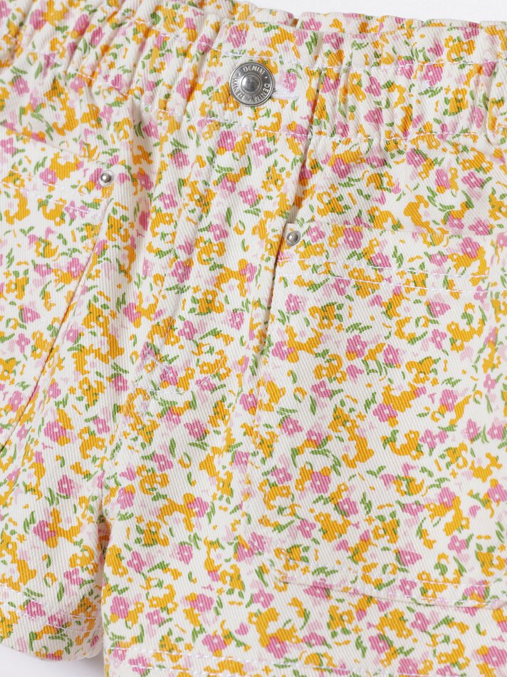 Shorts jeans folgados - Branco Rosa