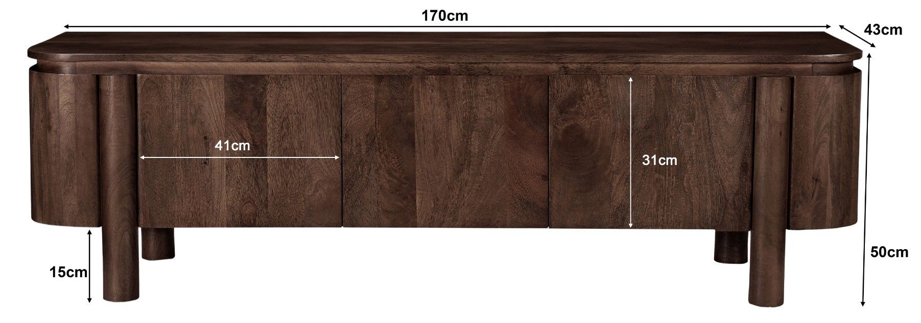 Tv-meubel Salano B170 x D40 x H50 cm