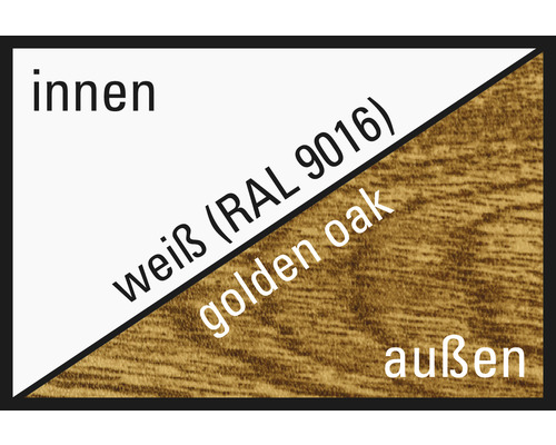 ARON Basic Balkondeur, Kunststof, 2-vleugelig, wit/gouden eik, 1400x1900 mm