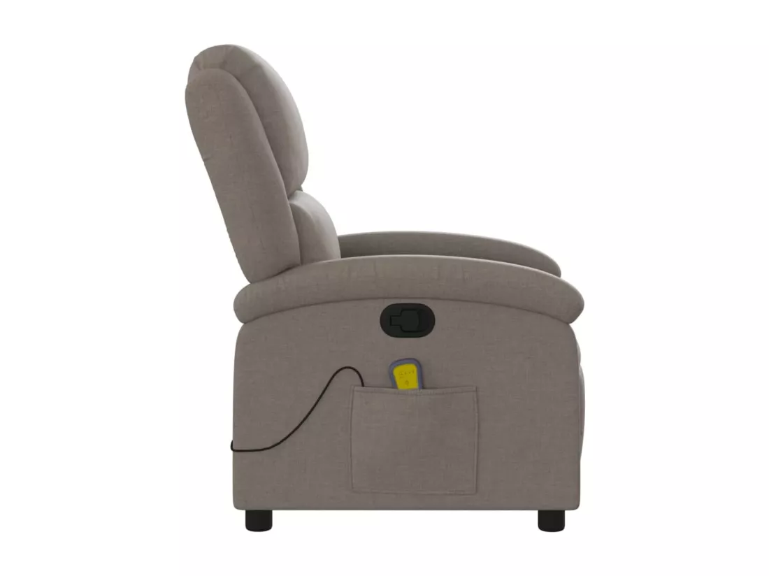 Fauteuil massant inclinable Taupe Tissu