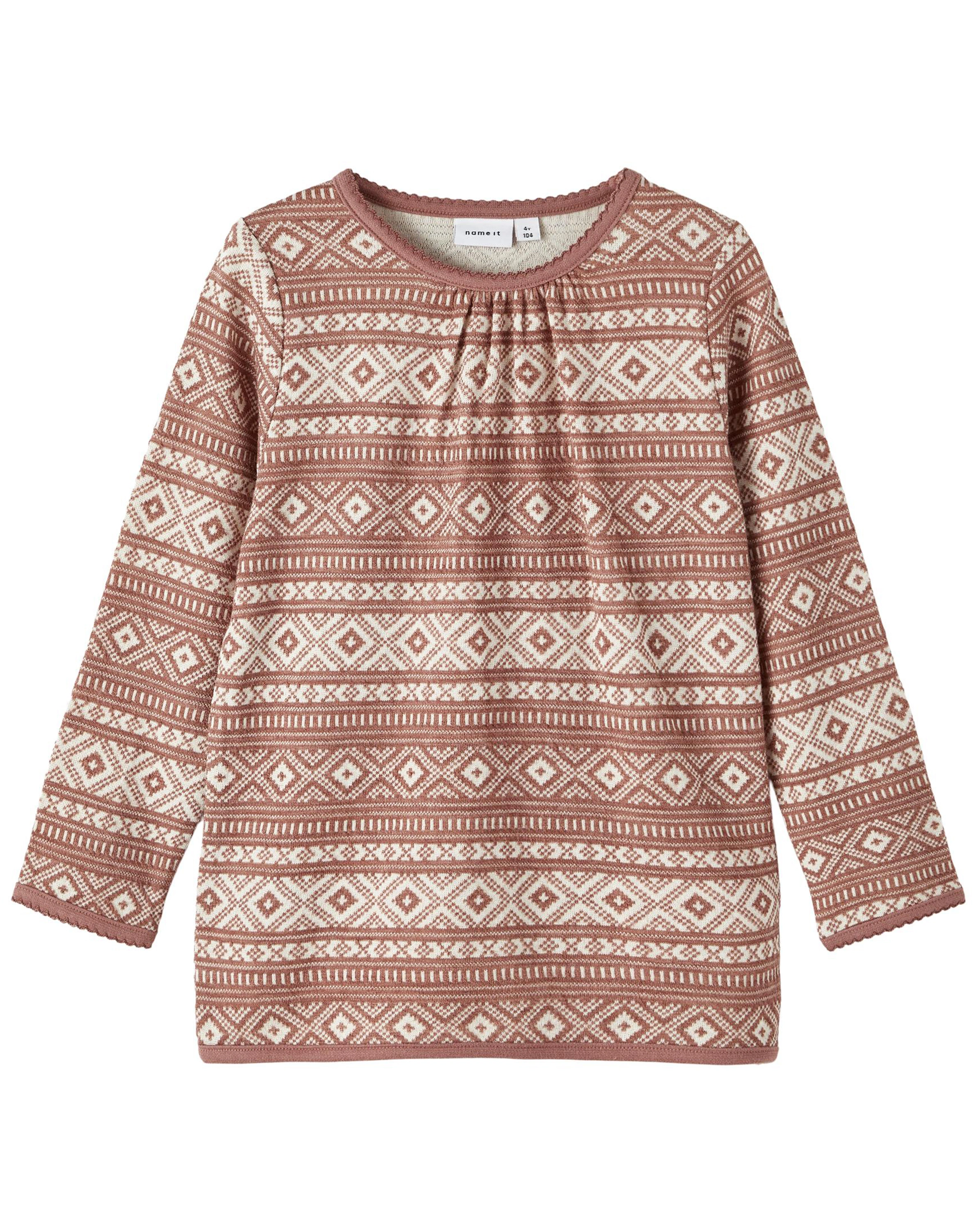 Jacquard-Langarmshirt NMFWUPSUS XXII in cognac