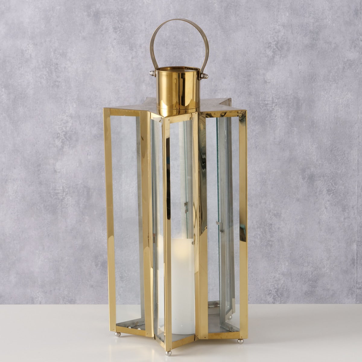 Boltze lantaarn Estrella goud 22 x 22 x 41,5 cm