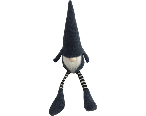 Decoratief figuur Lafiora Kabouter zittend H 40 cm blauw