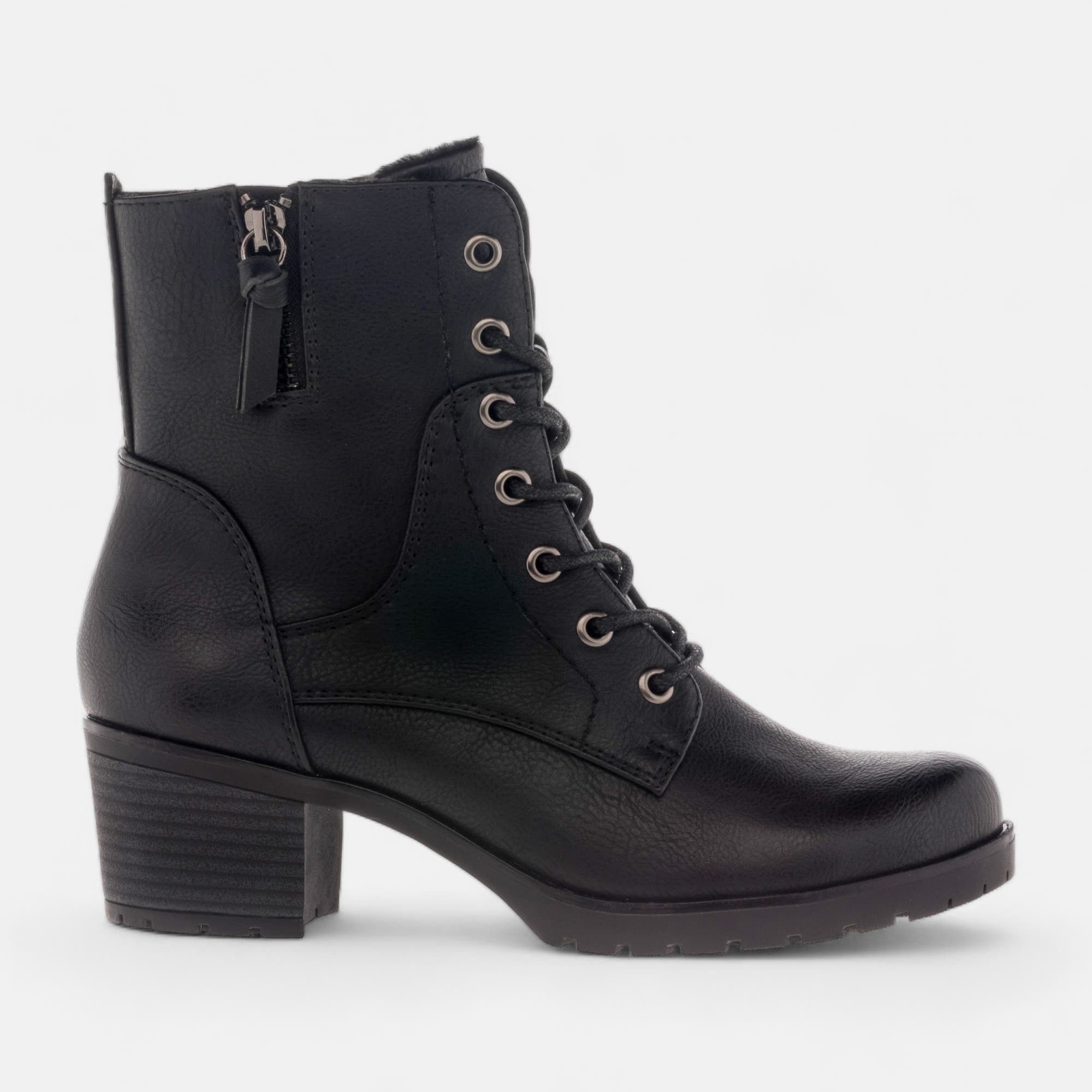 Bottines à lacets à talon Femme noir