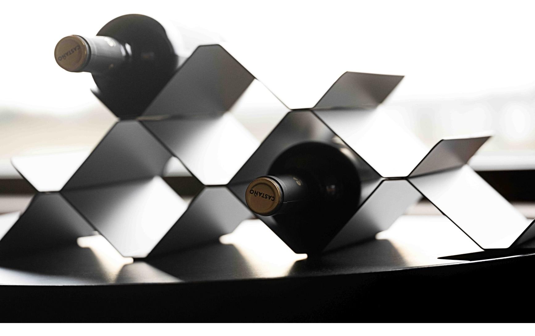 Weinregal Rocks für 9 Flaschen, SchwarzWeinregal aus Metall