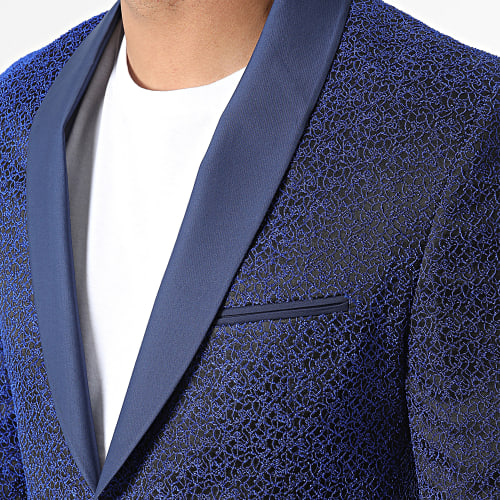Veste Blazer Noir Bleu Roi