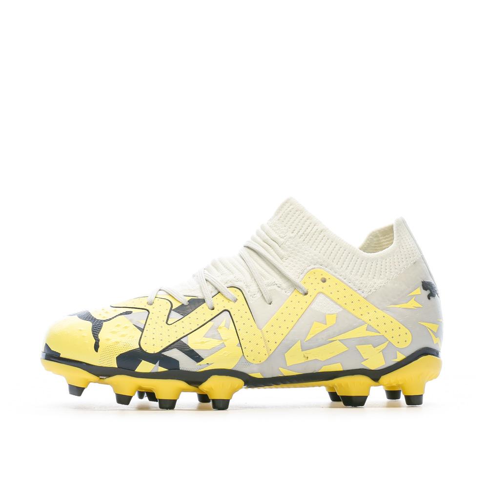Puma Chaussures de foot Gris/Jaune Enfant Puma Future Match FG
