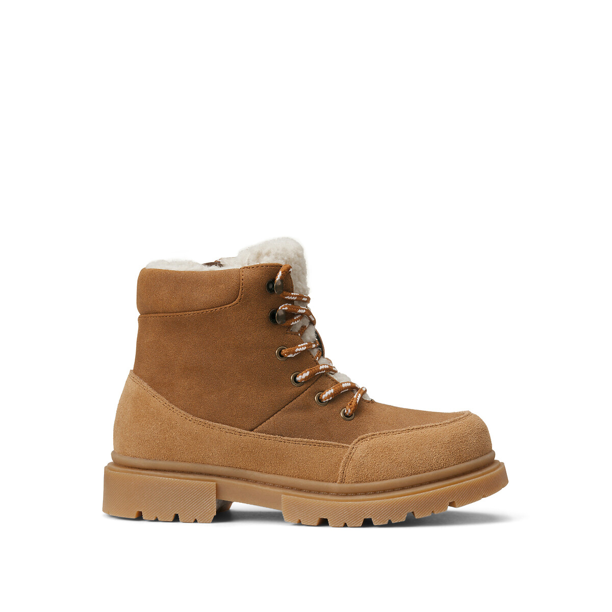 COLEÇÃO LA REDOUTE<br>Botas de cano curto forradas com zíper e cadarços
