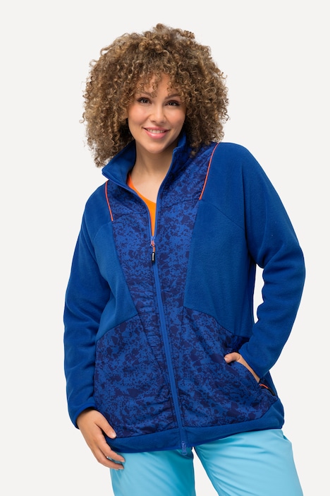 Fleecejacke, Color-Paspel, Stehkragen, 2-Wege-Zipper