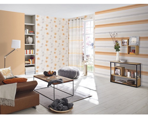Sjaal met oogjes Sweet Love Stripe abrikoos 140x255 cm