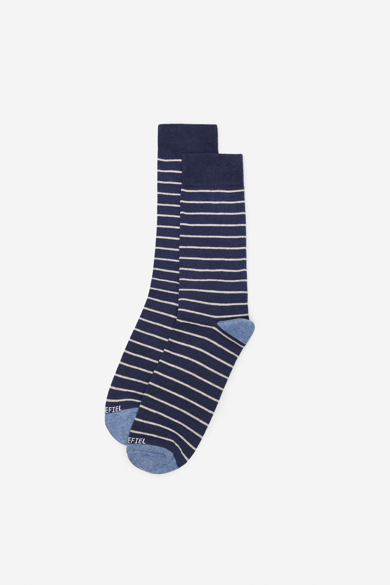 Meia micro listrada - Azul marinho