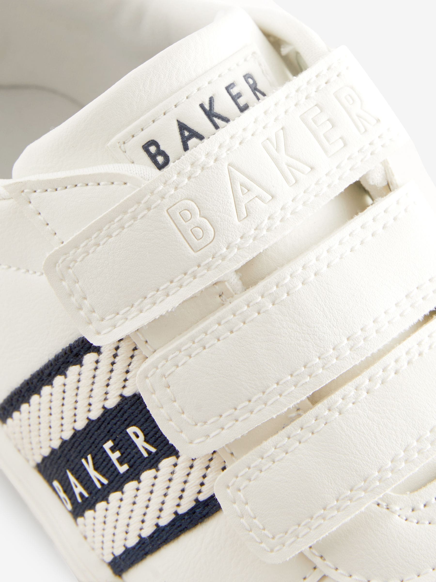 Wit/blauw - Baker by Ted Baker sneakers met logobies voor jongens