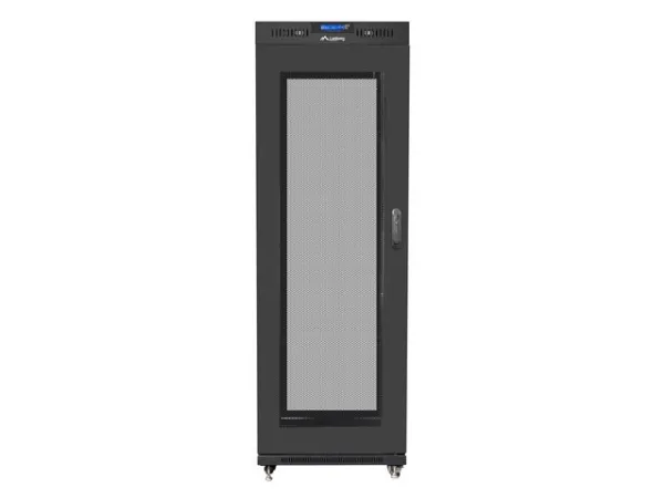 Lanberg - Rack kabinet - med display, 4 køleblæsere - sort, RAL 9004 - 37U - 19