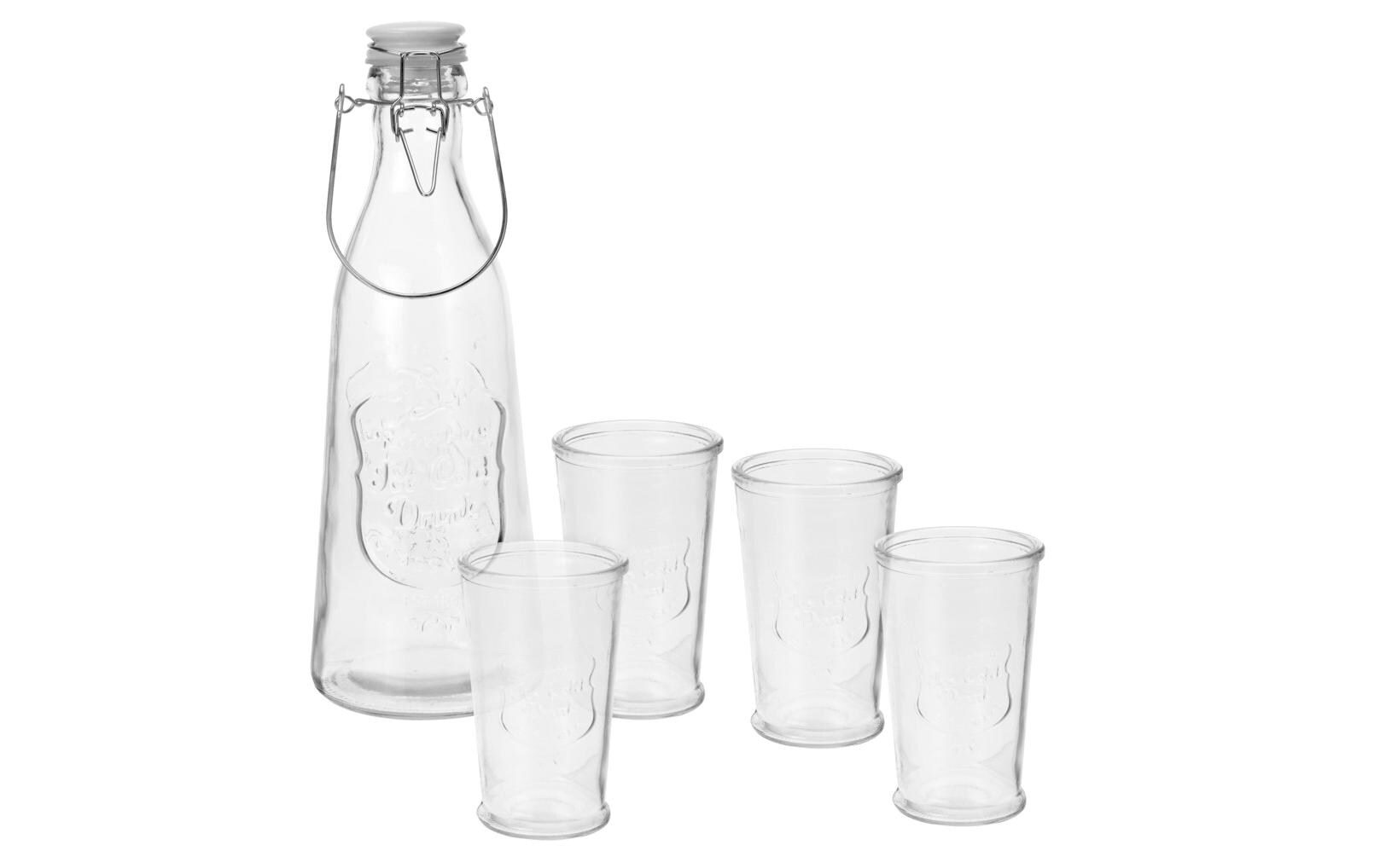 Karaffe mit 4 TrinkgläsernTrinkglas-Set mit Karaffe, 5-teilig