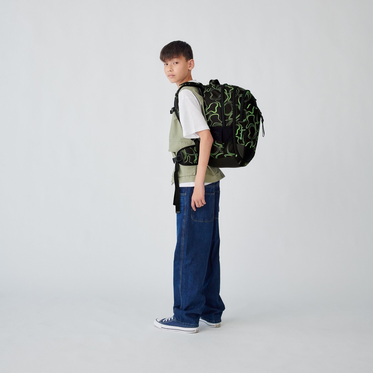 Satch Match School Backpack green supreme
