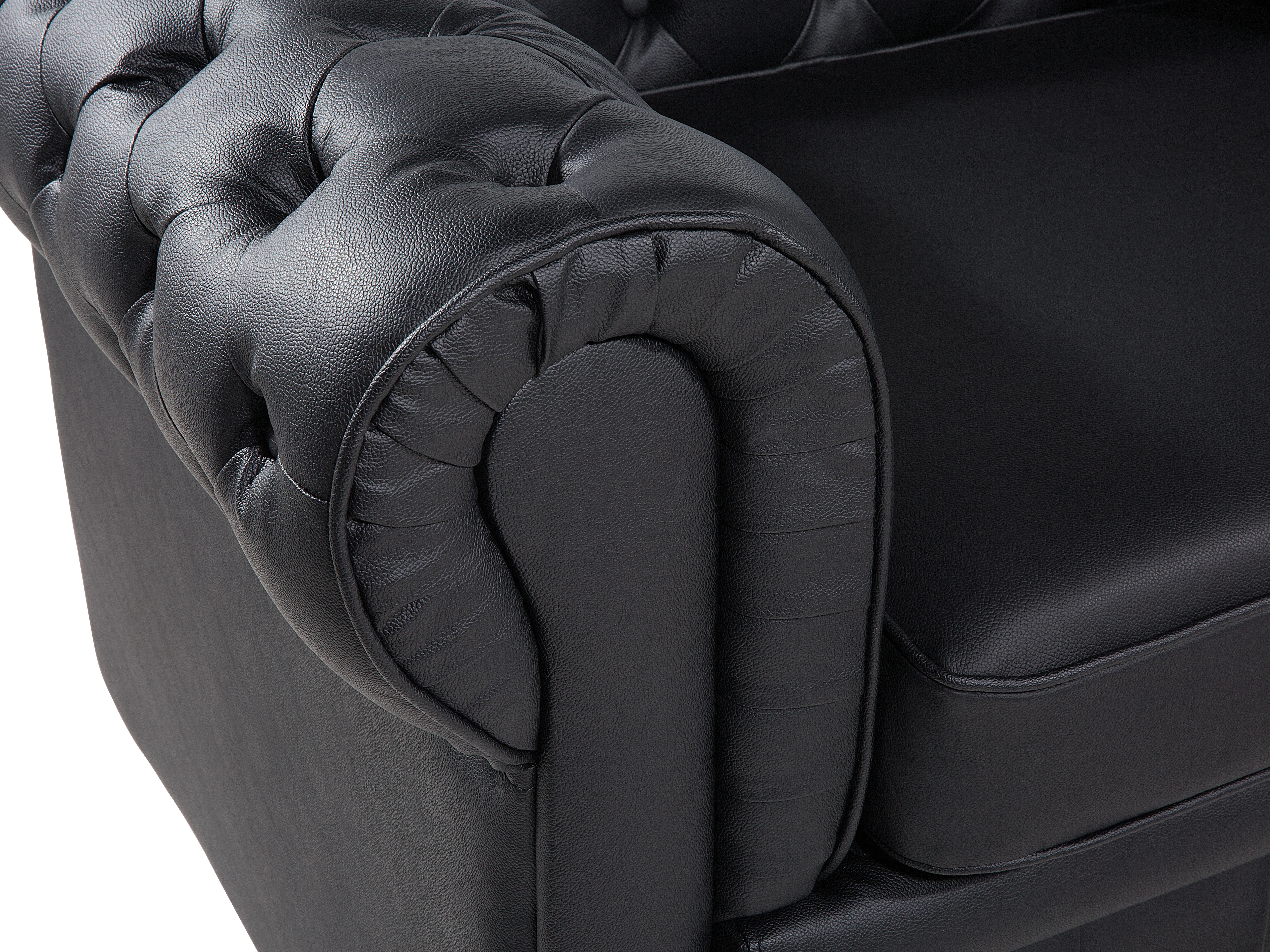 Bankenset 4-zits CHESTERFIELD Leer Zwart