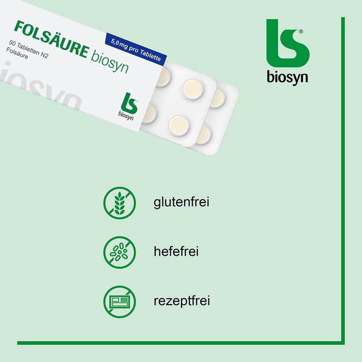 Folsäure Biosyn Tabletten, 50 St