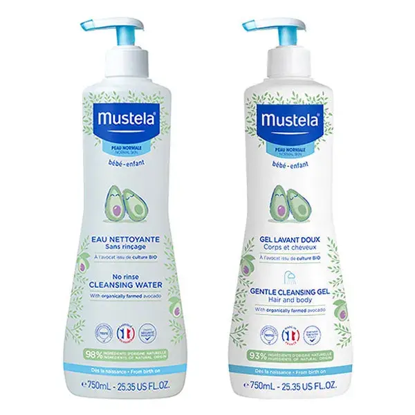 Rotina suave de banho e higiene para bebês Mustela