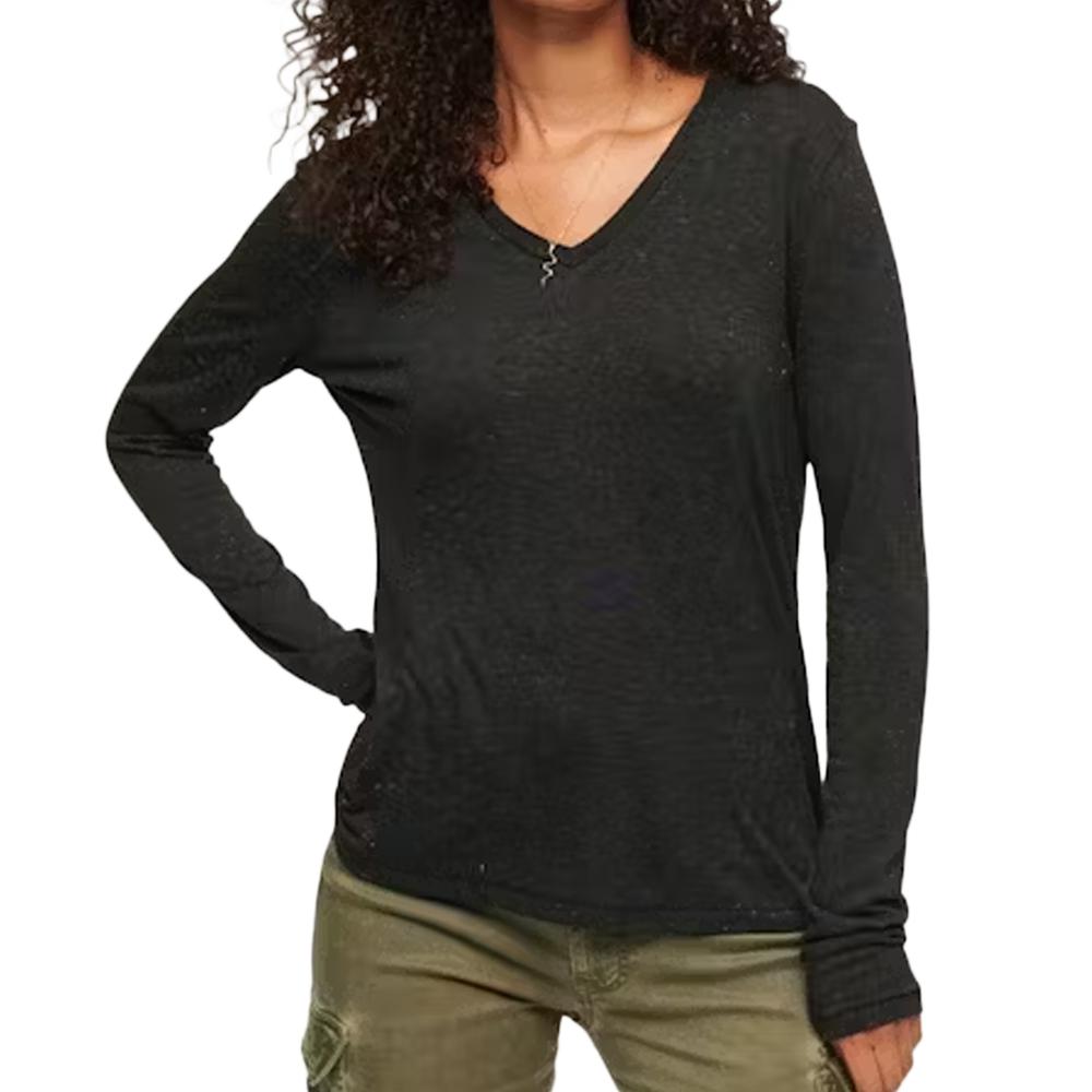 Superdry T-shirt Noir Femme Superdry Long Sleeve