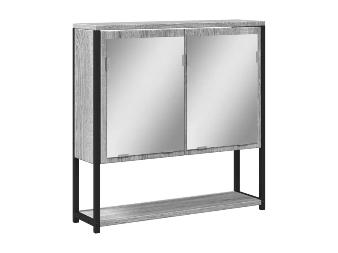 Prolenta Premium - Armoire à miroir de salle de bain sonoma gris bois d’ingénierie