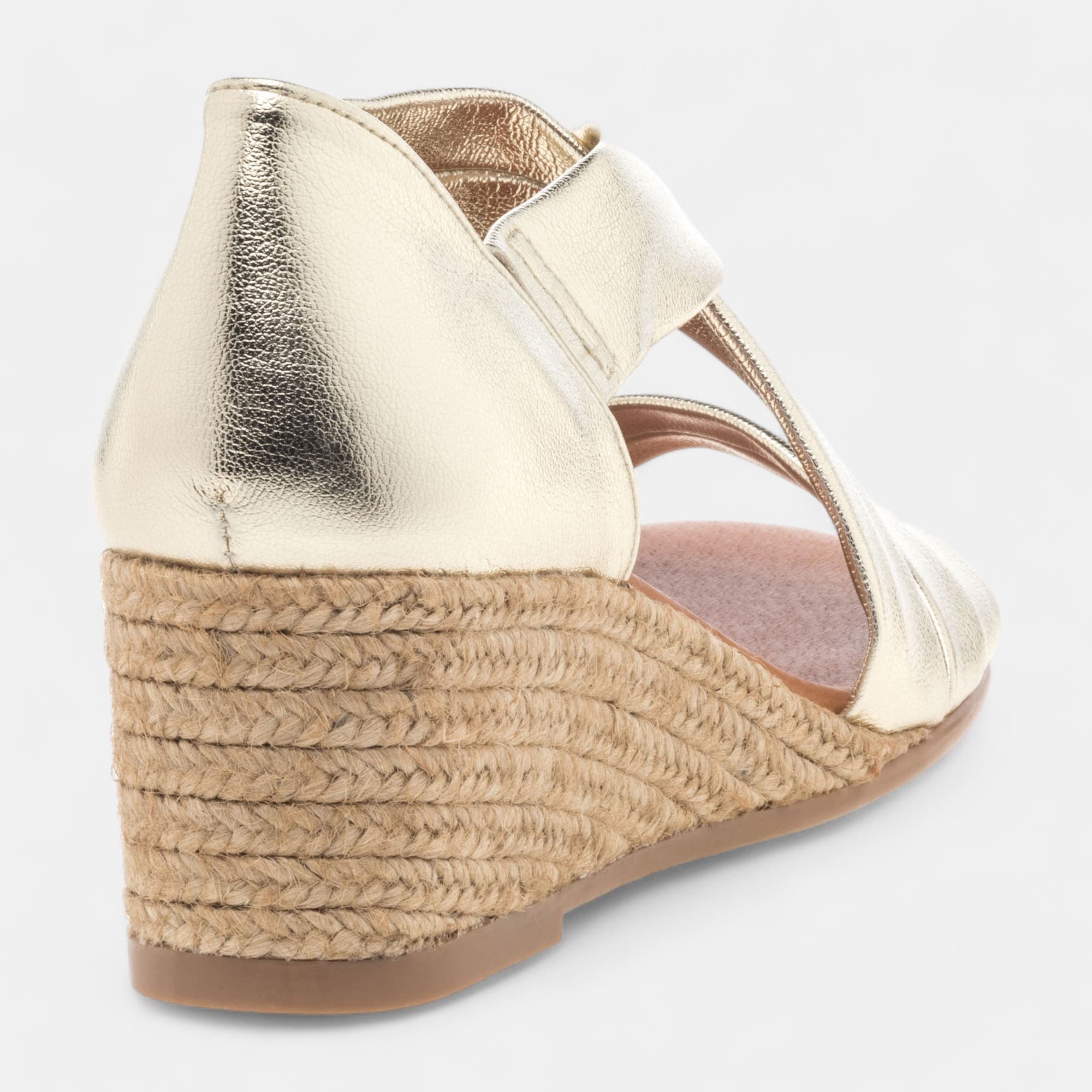 Sandales à talon compensé Femme or