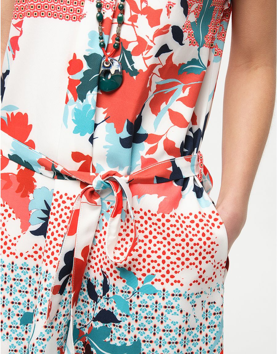 Robe col V fleurie