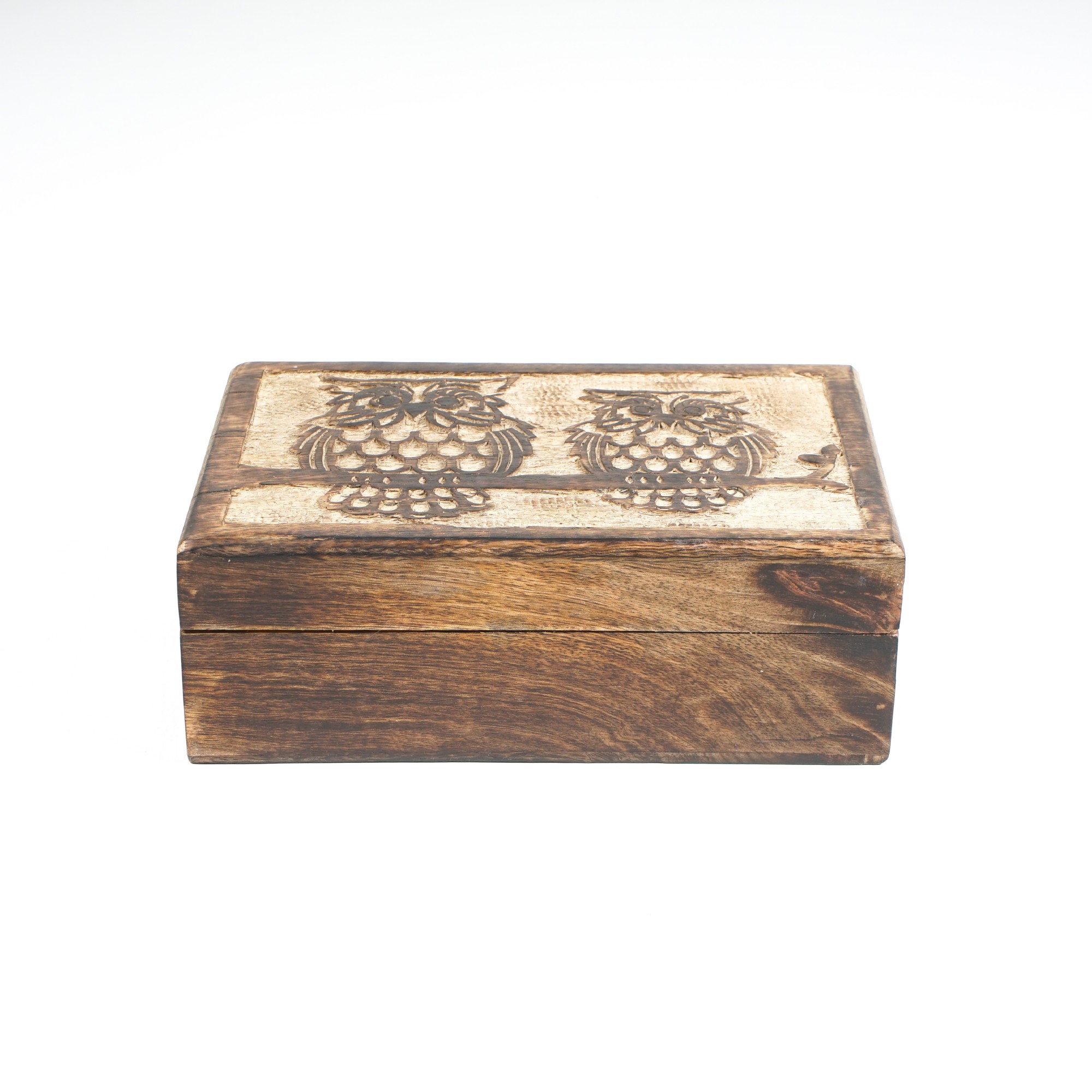 Schatulle 'Eulen', Mangoholz, B 26 cm, L 18 cm, H 9 cm von fischer's lagerhaus