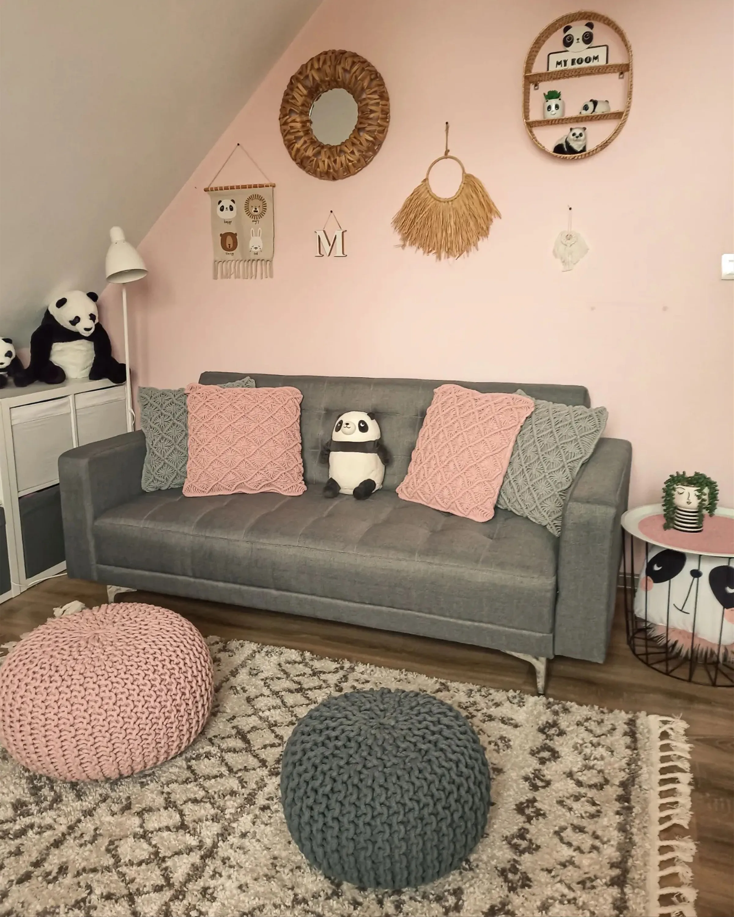 Poef CONRAD Katoen Roze