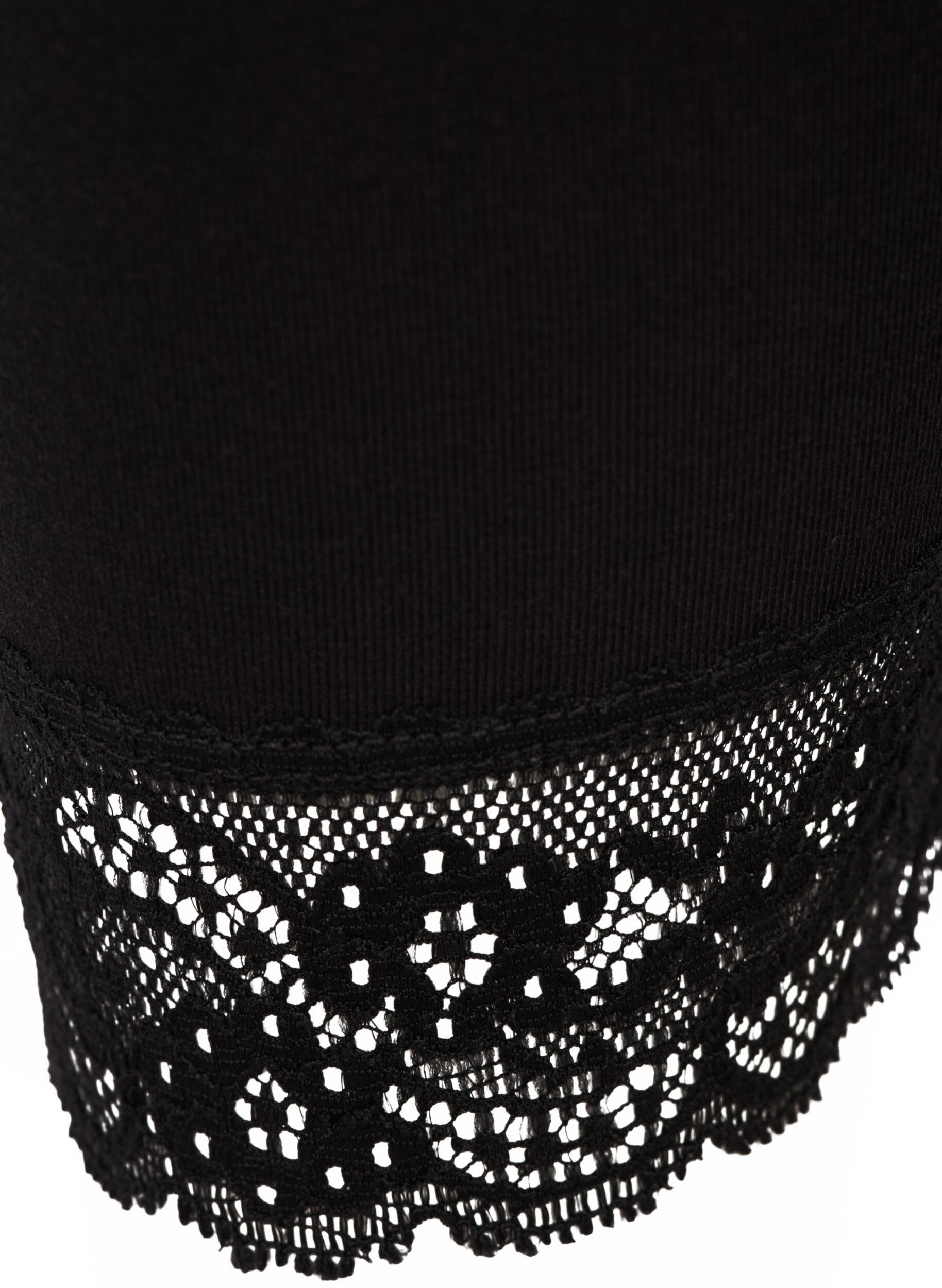 Basis 3/4 leggings med blondekant