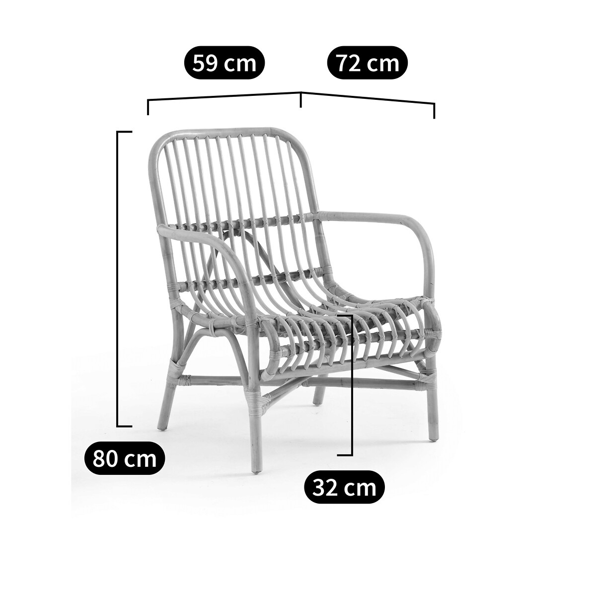 LA REDOUTE INTERIEURS<br>Poltrona de vime Malu