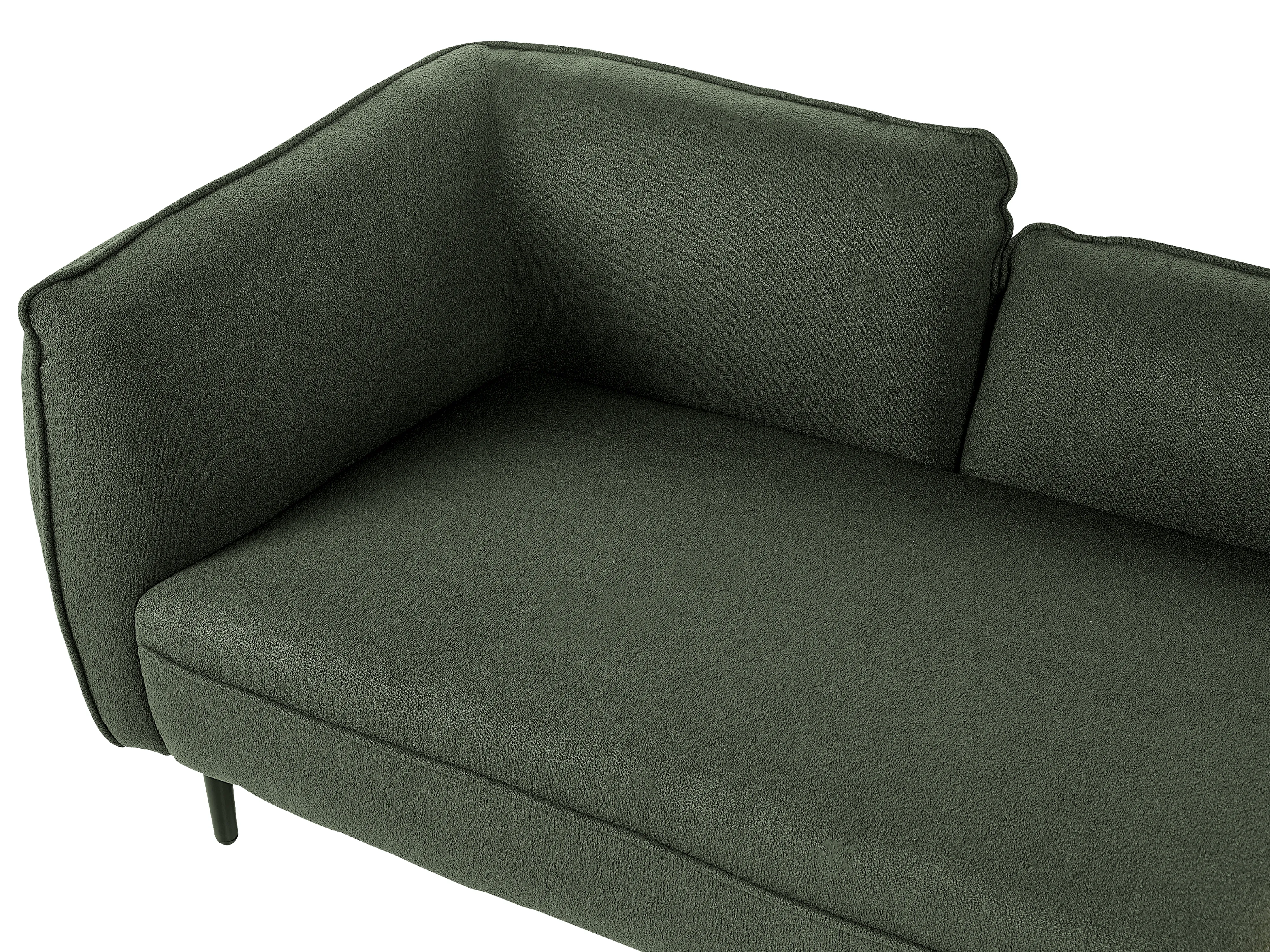 Linkszijdige chaise longue CHEVANNES Bouclé Donkergroen