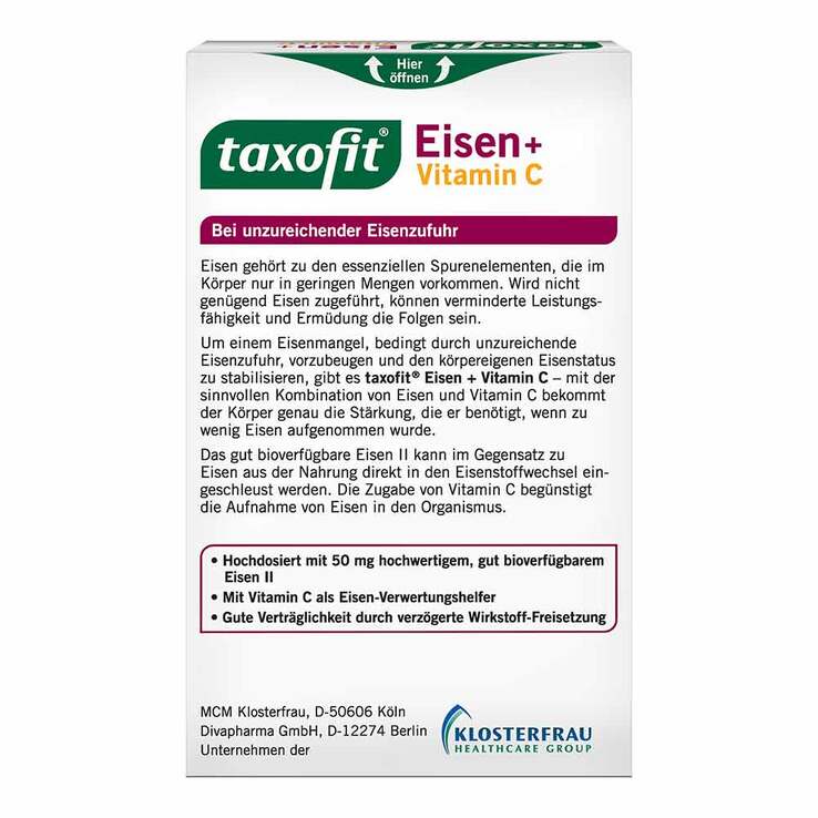 taxofit® Eisen + Vitamin C Kapseln, 40 St