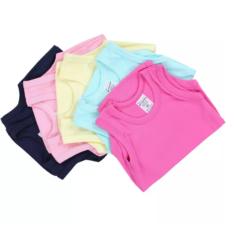 TupTam Baby Mädchen Achselbody 5er Pack rosagelb