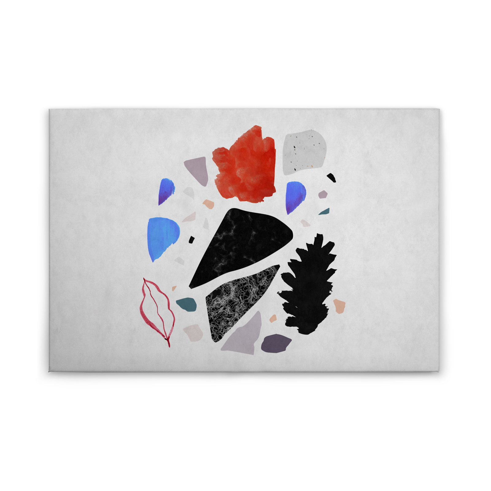 Leinwandbild MOSAIK - grau-schwarz - 90x60 cm