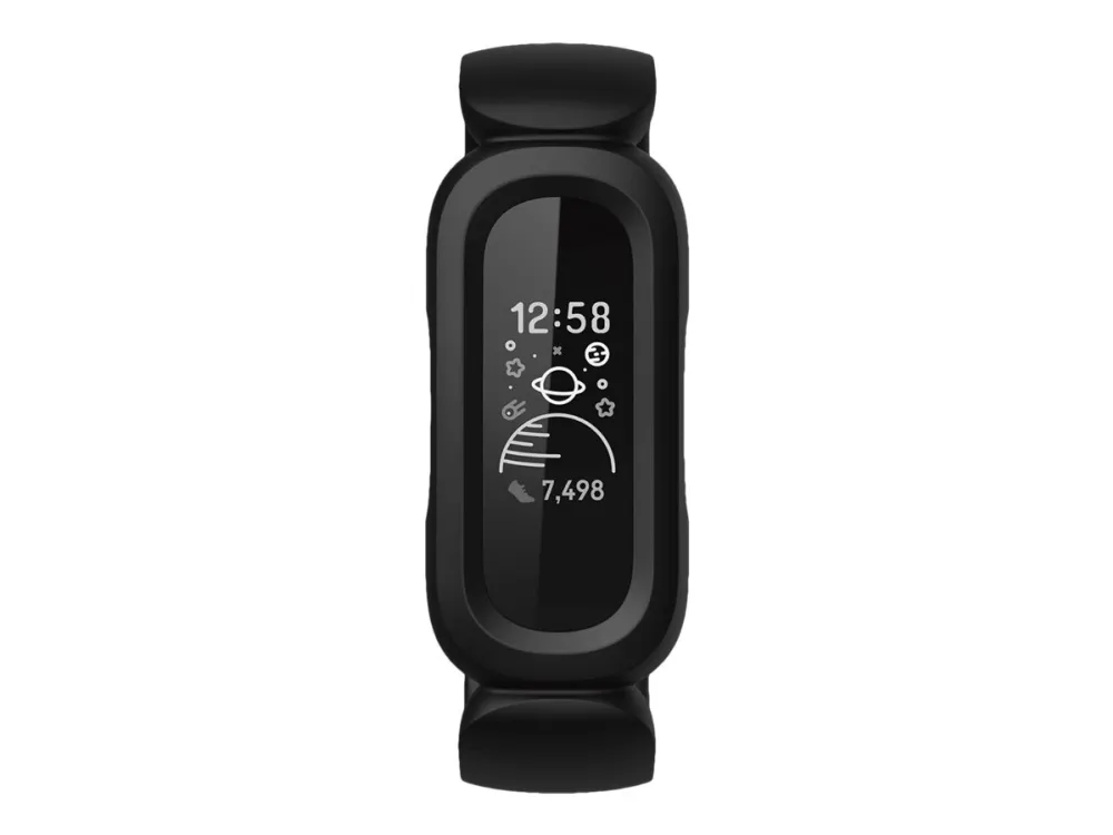 Fitbit Ace 3 - Sort - aktivitetssporer med bånd - silikone - sort/racerrød - display 0.72
