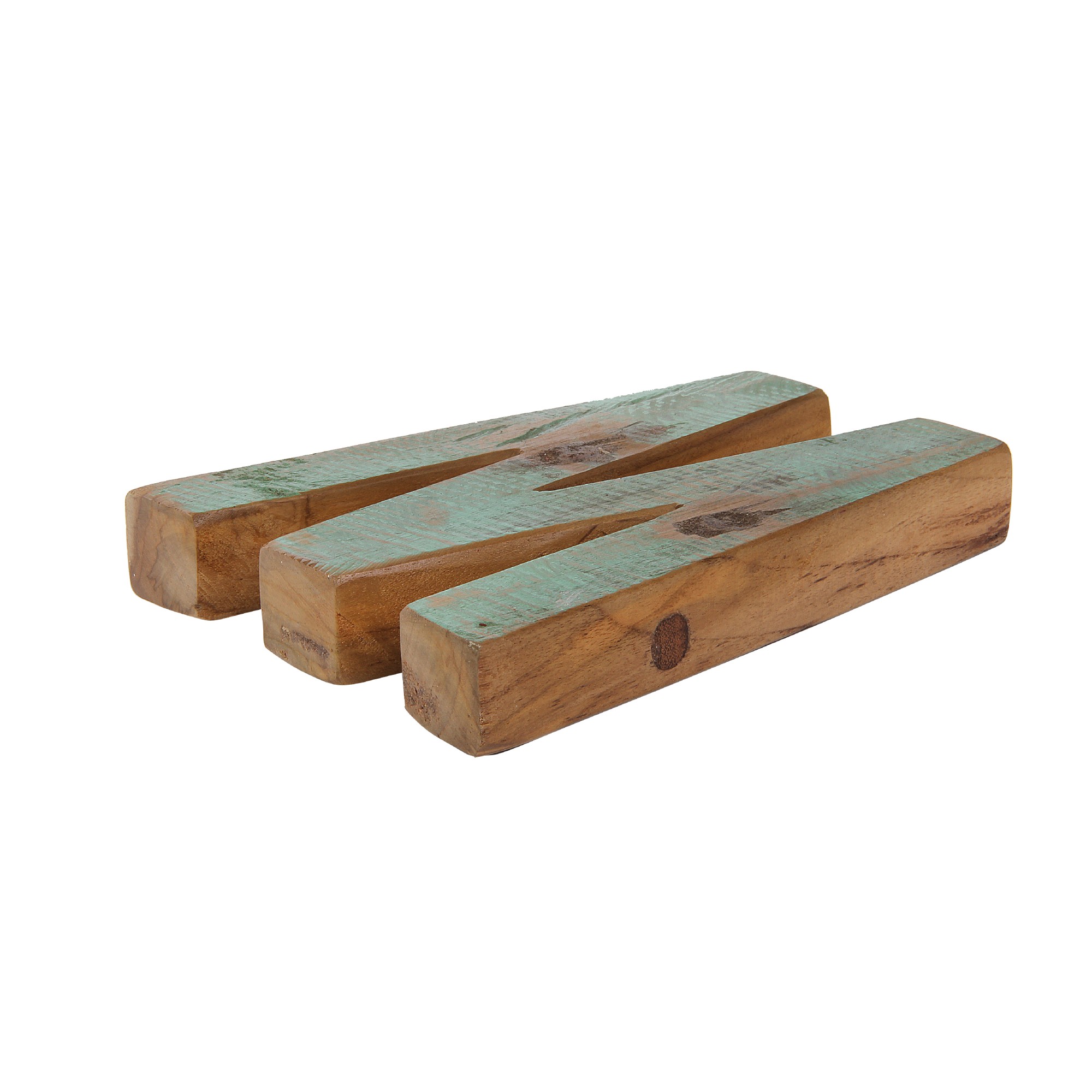 Holzbuchstabe 'W', mehrfarbig, T 2,5 cm, B 13 cm, H 19 cm von fischer's lagerhaus