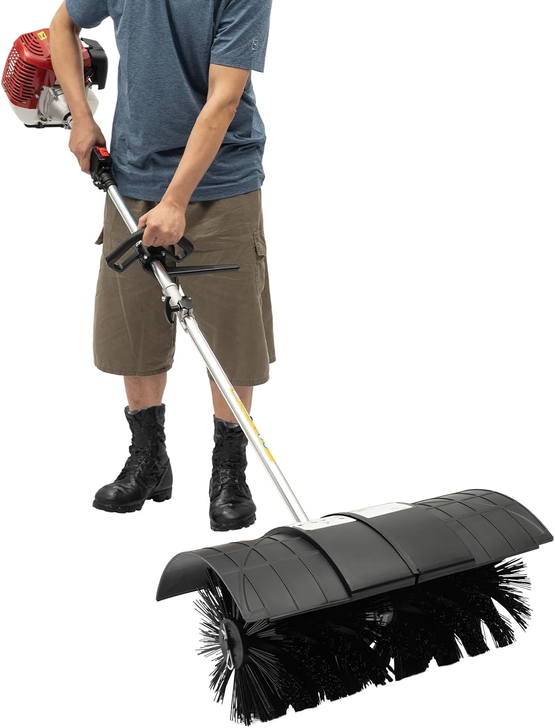 52CC 2-Takt Benzin-Schneefräsen, Kehrmaschine Benzin 1.7kw / 2.3hp Motorbesen Kehrmaschine‎ Schneefräsen für die Reinigung von Kunstrasenplätzen, Hausmeistern, Straßenreinigung und Bauernhöfen