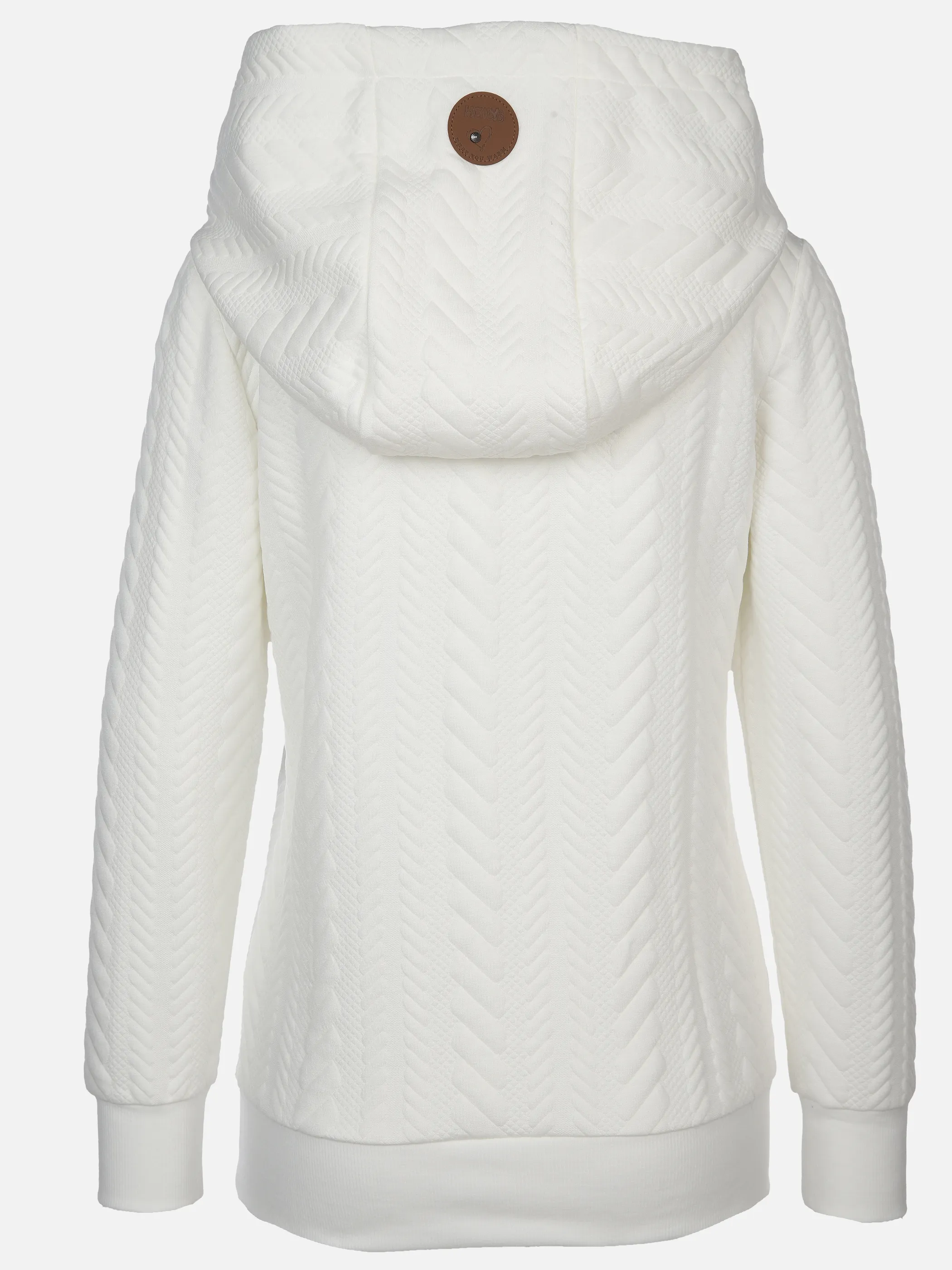 Damen Sweatshirt mit überlappendem Kragen und Kapuze