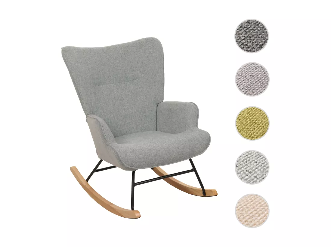 Chaise à bascule MCW-N14, gris-vert