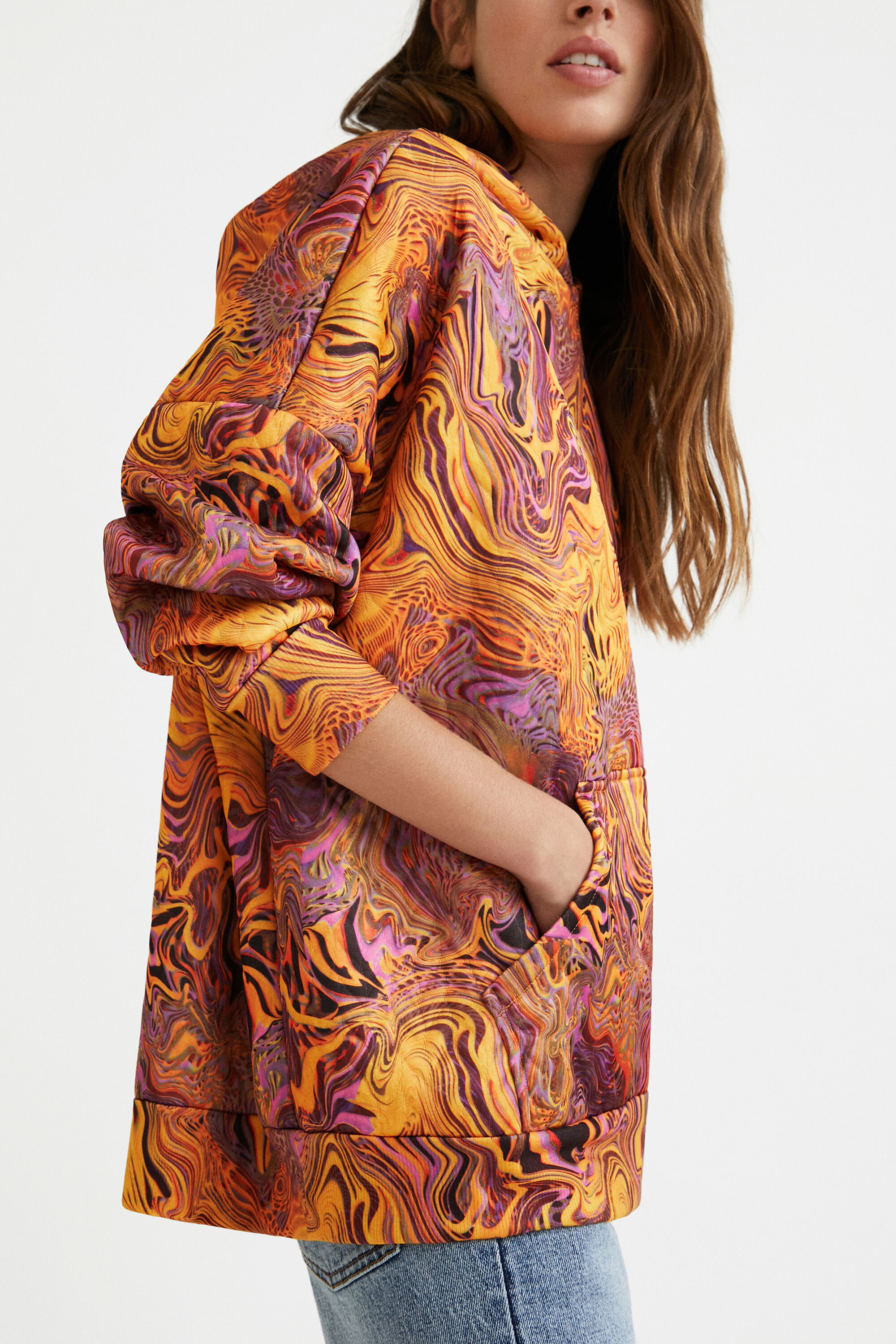 Sweat-shirt unisexe effet marbré