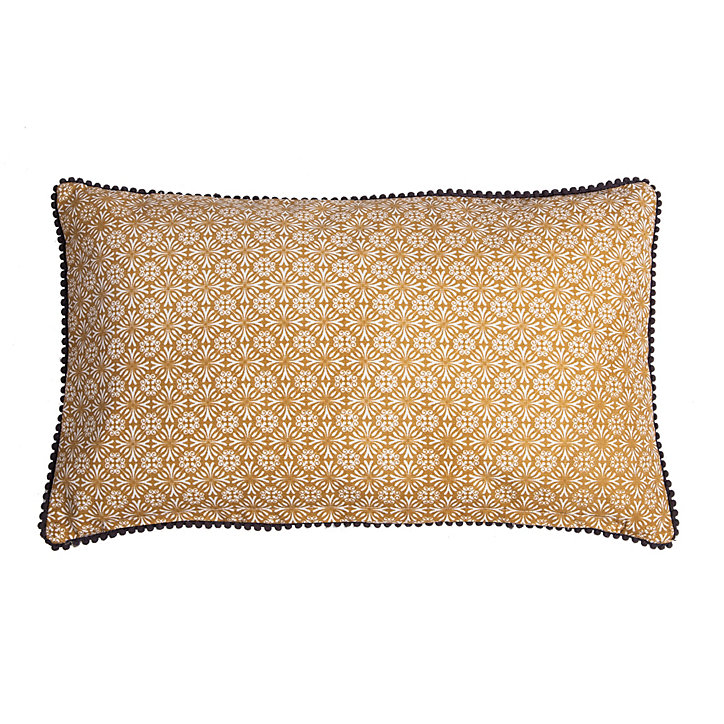 Coussin Native Deco&Co curry jaune L.50 x l.30 cm