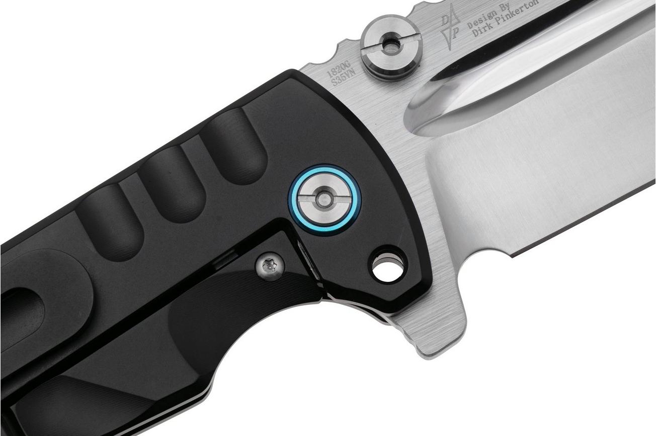 Artisan Cutlery Proponent 1820G-BKS, Satin S35VN, Black Titanium zakmes, Dirk Pinkerton design