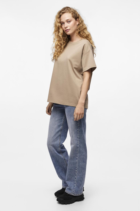 Pieces beige dames t-shirt