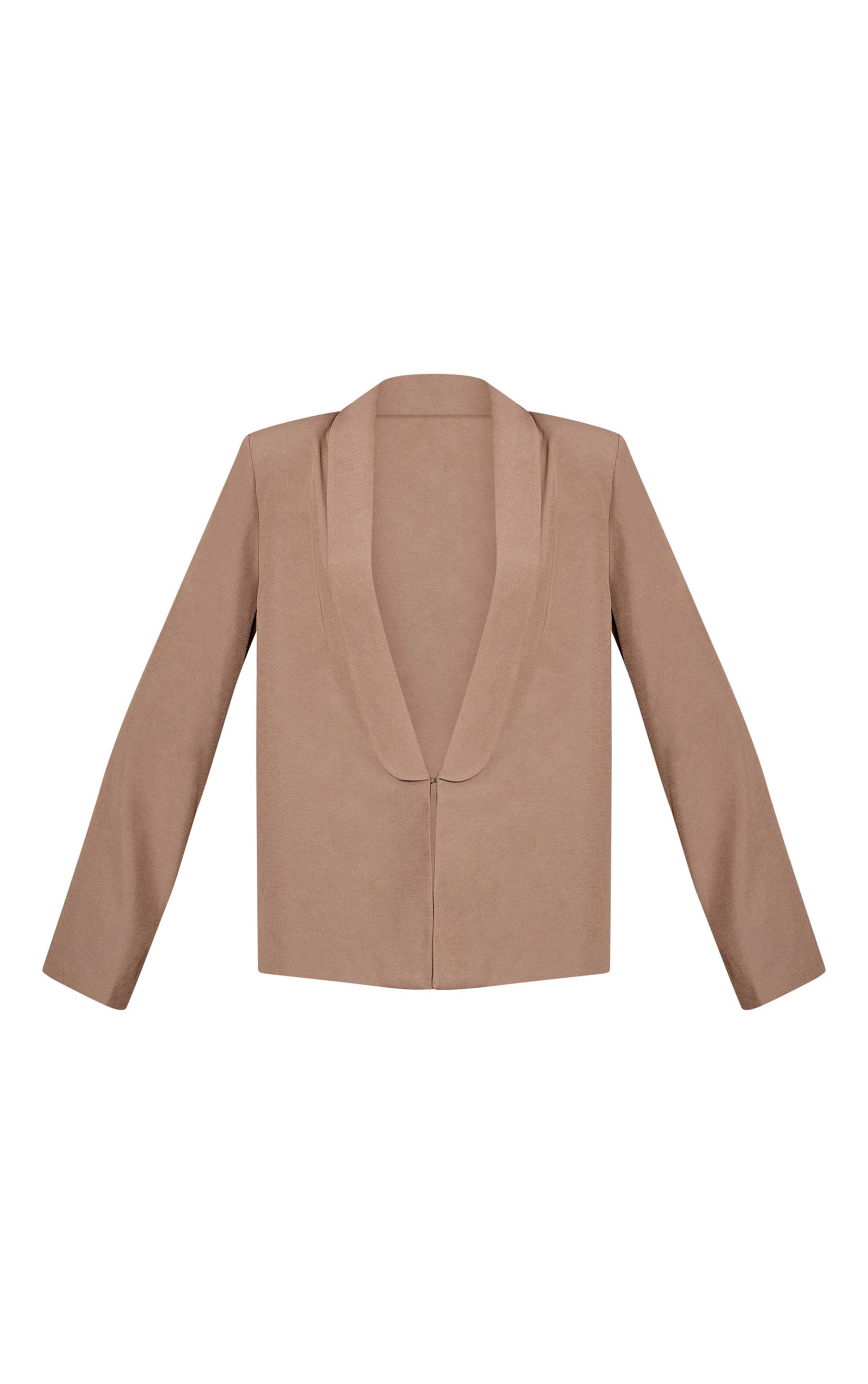 Taupe Blazer Long Ajusté