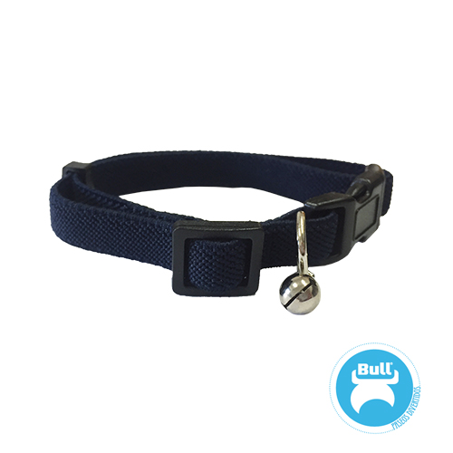 Coleira elástica Bull para gato (azul marinho liso)