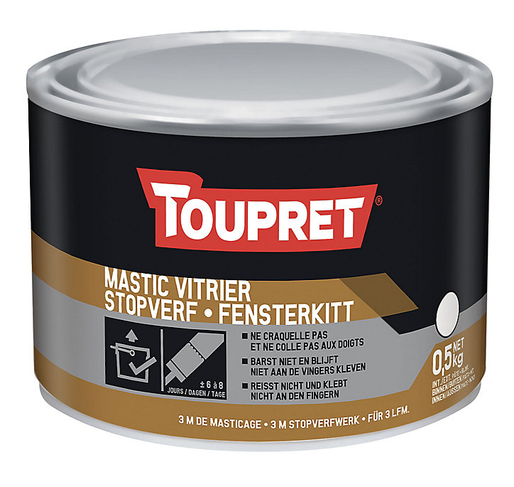 Mastic vitrier blanc Toupret pot 0,5 kg