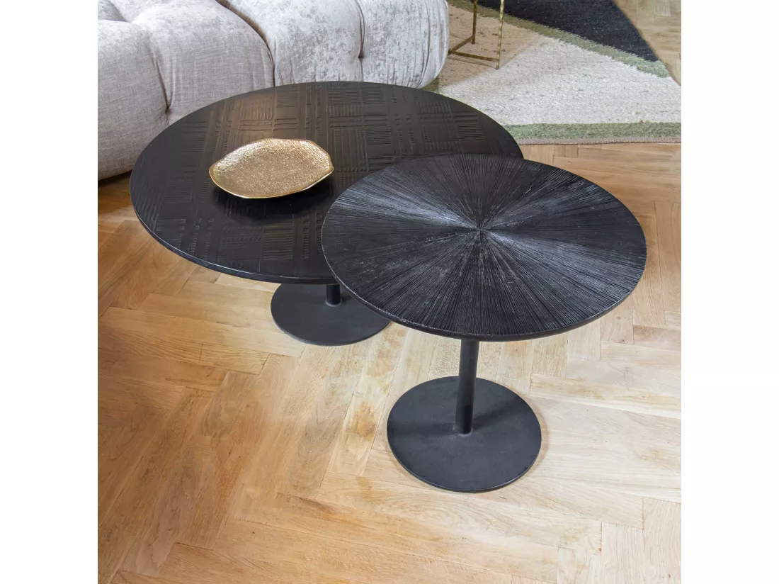 Now's Home - Meuble D'appoint Noir En Bois De Manguier O50cm Ht 48 Cm Ubu